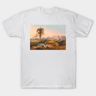 Indigenous warrior around a campfire T-Shirt